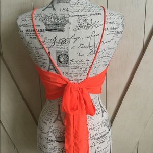 🍊🍊ASOS TALL Neon Orange Tie-back Top🍊🍊